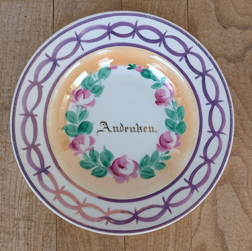 Starožitný talíř, Andenken, zn. GM