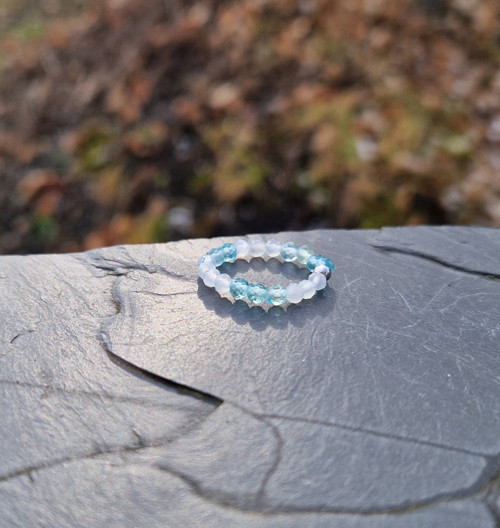 Ombré prsten*mesíční kámen*apatit laguna blue