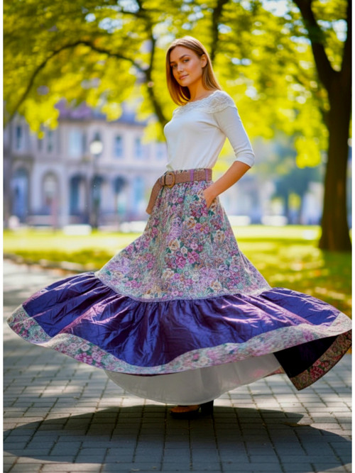 Dlouhá letní sukně šustivá — foto 1