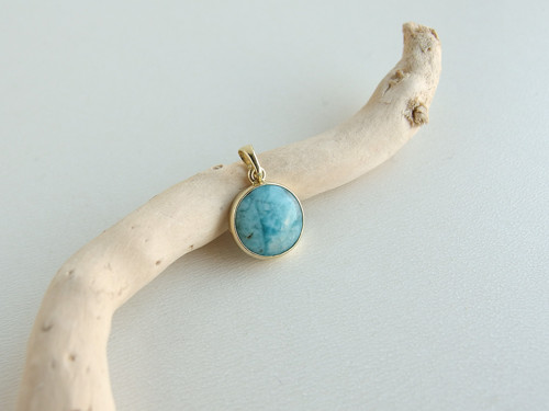 Z mořských vln - přívěsek larimar, zlato 585/1000