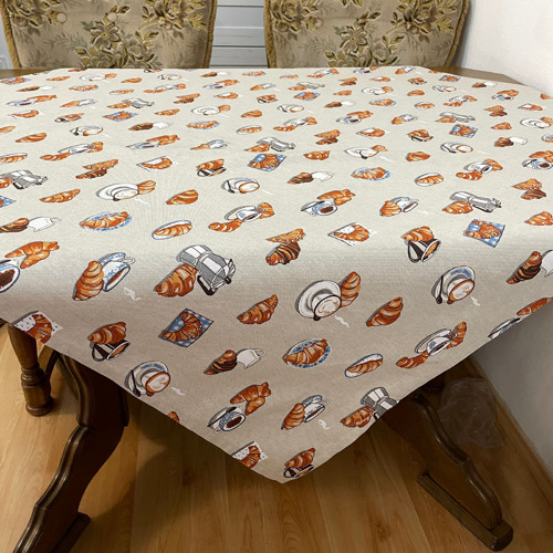 Ubrus 110x110 cm - croissanty s kávou