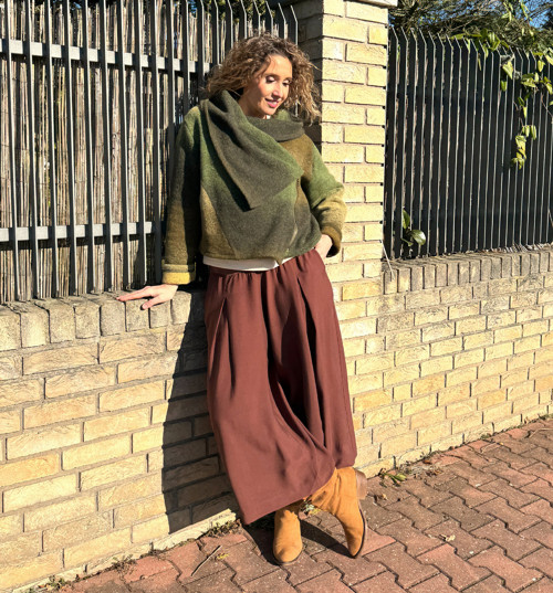 Kalhotová sukně maxi palisandr — foto 1