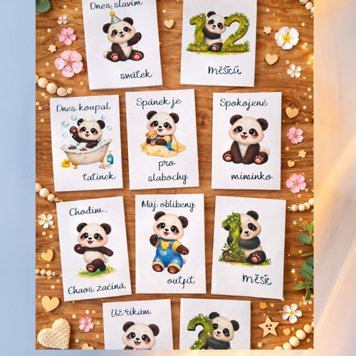 Milníkové kartičky Panda – 52 ks