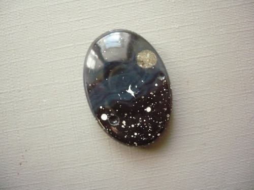 Kabošon - obsidián modrý 27 mm, č.12f