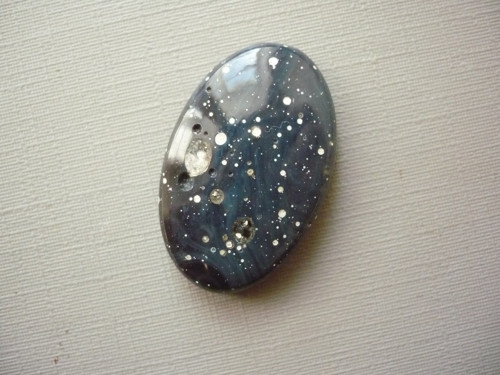 Kabošon - obsidián modrý 28 mm, č.14f