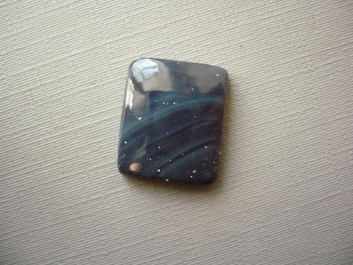 Kabošon - obsidián modrý 17 mm, č.36 — foto 1