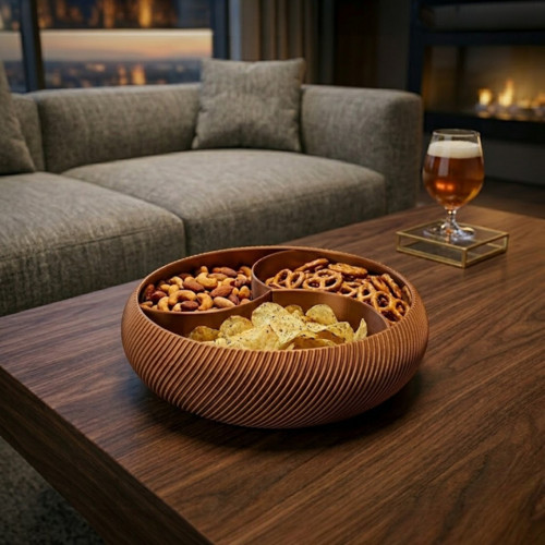 Designová miska na chipsy - Bronzová