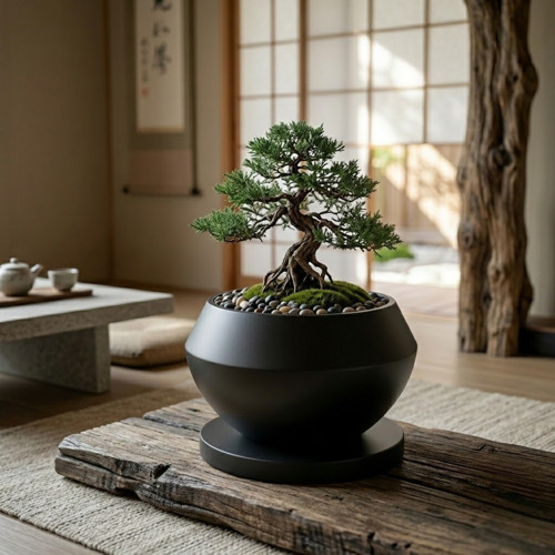 Elegantní květináč na bonsai - Černý