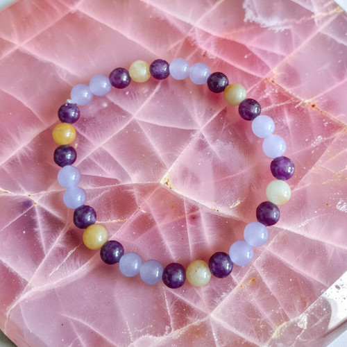 Náramek s chalcedonem a jadeitem