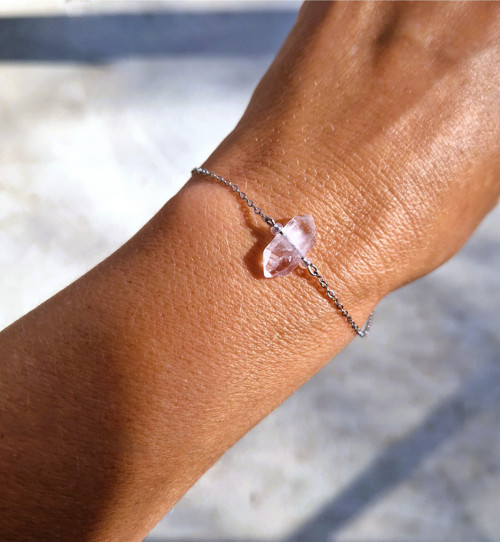 Diamant Herkimer purple*ocel*náramek — foto 1
