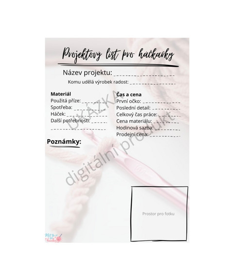 Projektový list pro háčkařky (PDF ke stažení)