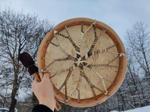 Šamanský buben 30cm - "Kvítek života"