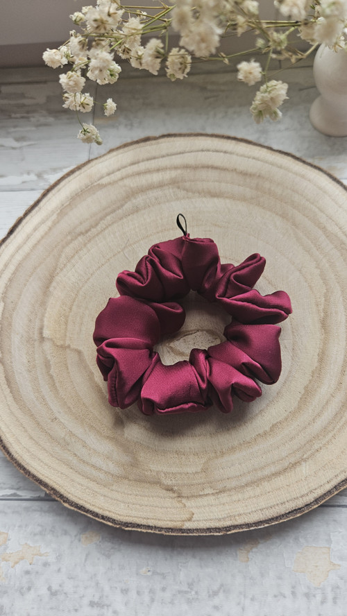 Scrunchie vínová barva S