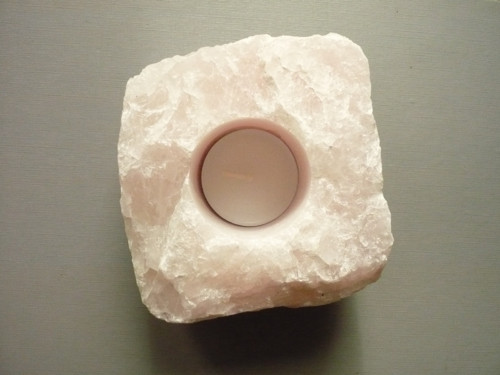 Růženínový svícen surový 11 cm, č.1f
