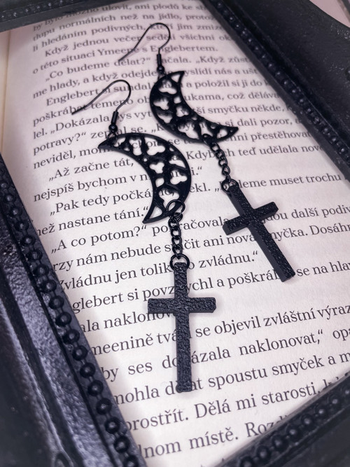 Náušnice Alternative Moon cross