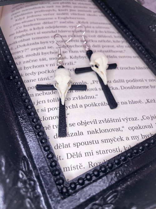 Náušnice Alternative Osteology Kříž lebka