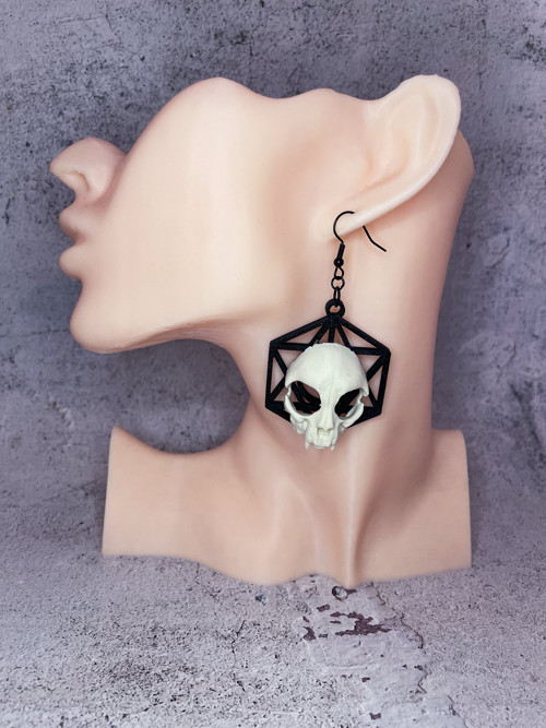 Náušnice Alternative Osteology Geometry kočka