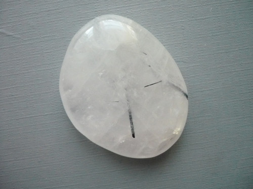 Placka - křišťál s turmalínem 42 mm, č.376s
