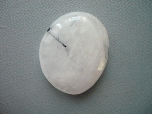 Placka - křišťál s turmalínem 40 mm, č.380s