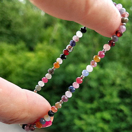 Minerální náramek/ broušený spinel - rondelky/ 0,4