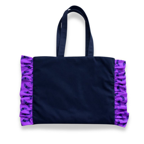 Černá gothic taška s netopýry – handmade tote bag