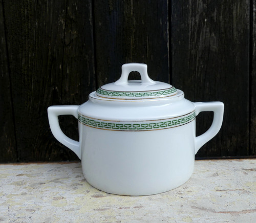Zelené doteky...porcelánová cukřenka