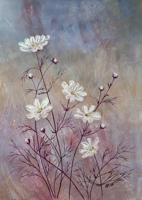Enkaustika Něžné krásenky 50 x 70 cm