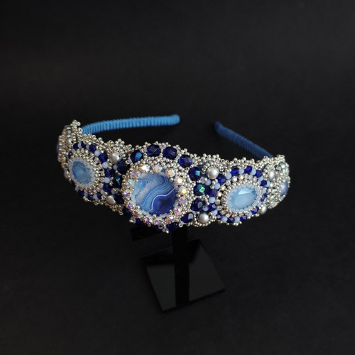THALASSA -Beaded Embroidery čelenka