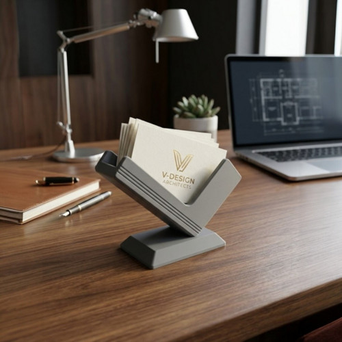Designový vizitkář na stůl - Šedý