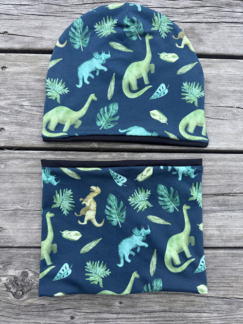 Čepice a nákrčník s úpletem DINO vel.48