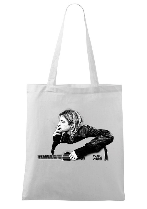 PEVNÁ plátěná taška "Kurt Cobain & Guitar"
