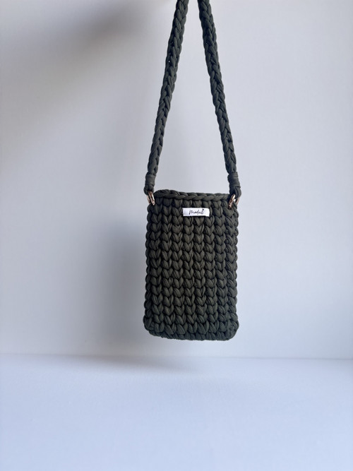 Crossbody kabelka na mobil - olivově zelená