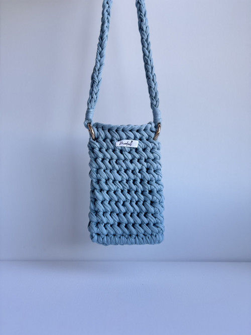 Crossbody kabelka na mobil - nebesky modrá