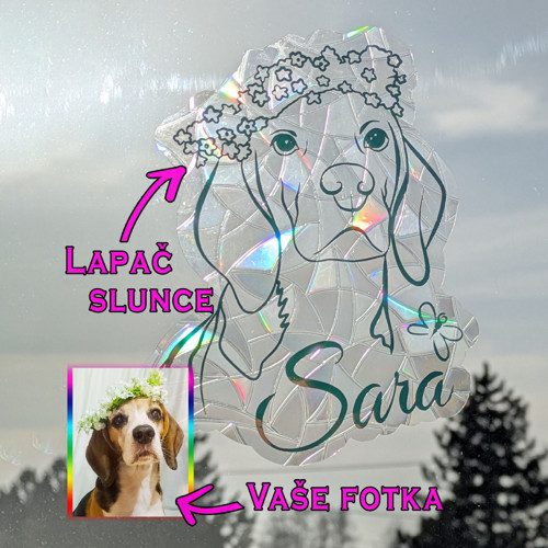 Suncatcher z fotografie, dekorace na okno na přání