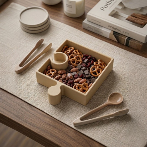 Designová miska ve tvaru puzzle - Pouštní žlutá
