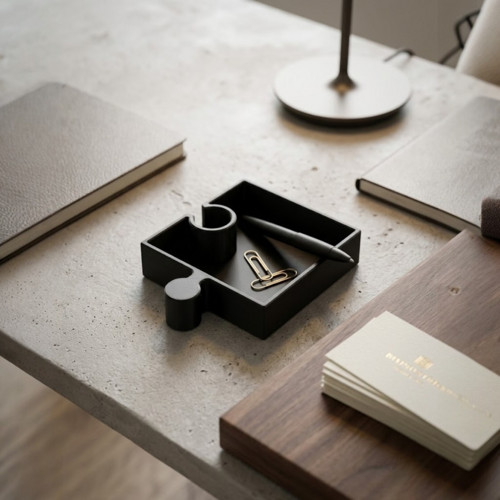 Designová miska ve tvaru puzzle - Černá