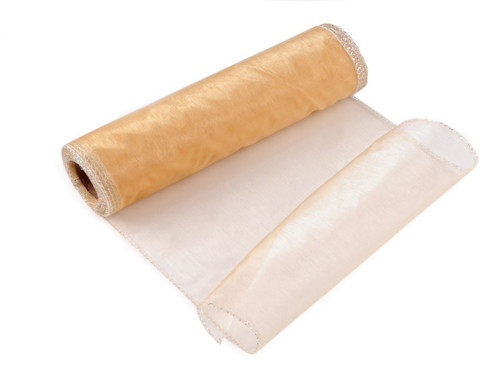 Organza šíře 21 cm (1m) - zlatá