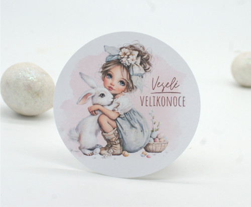 Veselé Velikonoce samolepky 12 ks velké 6 cm