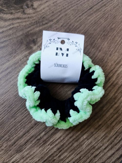 SCRUNCHIES - černo světle zelená