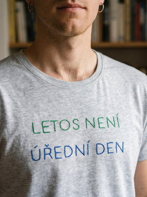 Pánské tričko „Úřední den“ – šedé, L