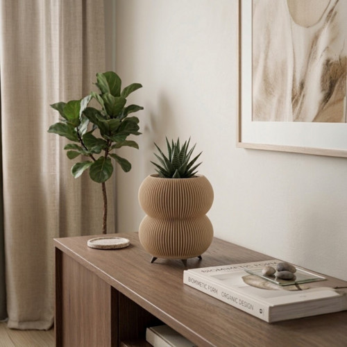 Moderní designový květináč / váza - Pouštní žlutý
