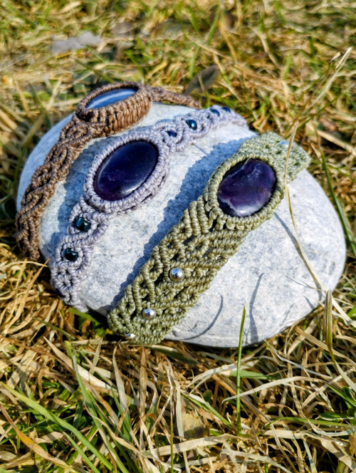 Macrame náramek s fluoritem