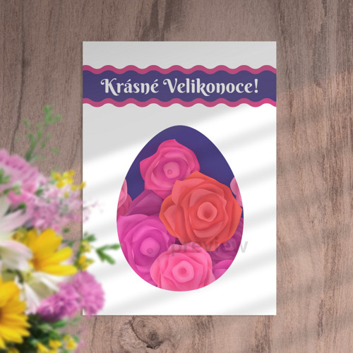 Velikonoční přání Floral gentle - růže