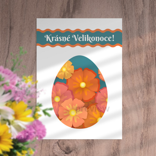 Velikonoční přání Floral gentle - oranžády