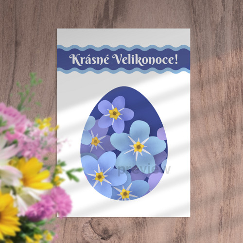 Velikonoční přání Floral gentle - pomněnky