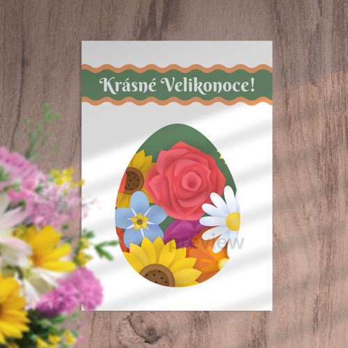 Velikonoční přání Floral gentle - mix