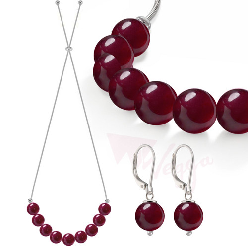 Burgundy na krk + bonus náušničky