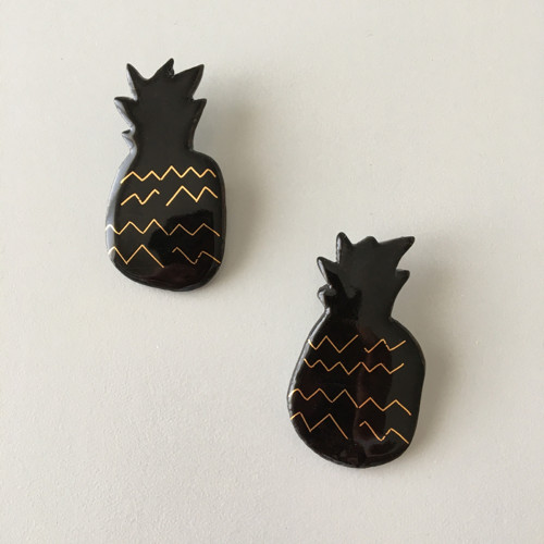 Nové_porcelánová brož "B&G_ananas_2