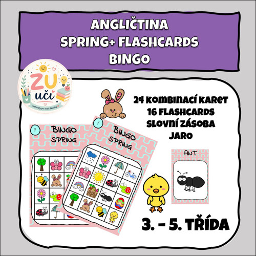 Bingo - Spring - Jaro + flashcards