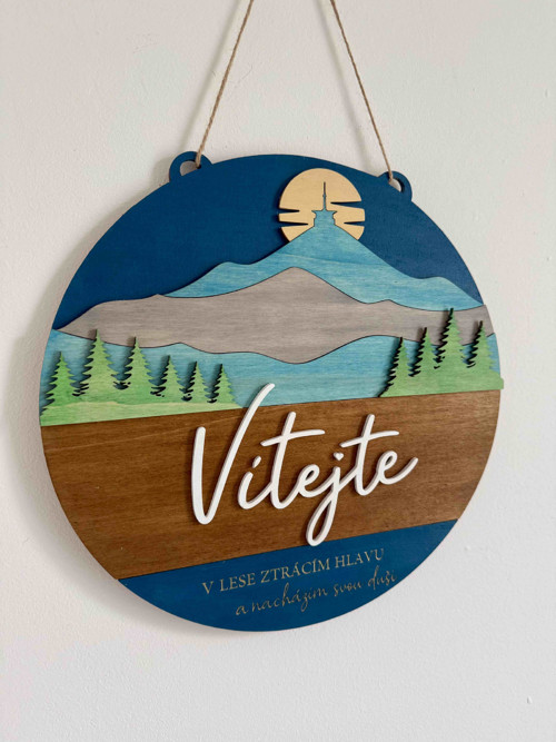Lysá hora- dekorace na dveře, cedule Vítejte